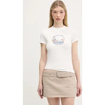 Bavlněné tričko Tommy Jeans DW0DW21342 bílá 00X, vel. M