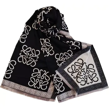 Šátek Dámská kašmírová šála Dan5148 černo-cream velikost uni