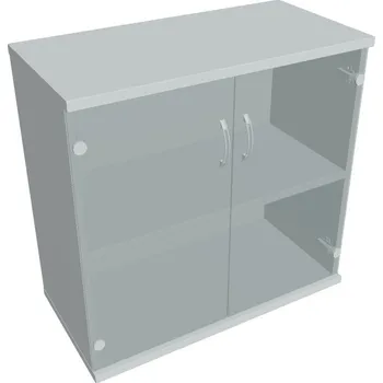 Policová skříň Skříň prosklené dveře S 2 80 04 - ŠEDÁ