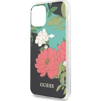 Pouzdro na mobilní telefon GUESS Flower Shiny N.1 Zadní Kryt pro Apple iPhone 11 Pro černá (3700740475508)