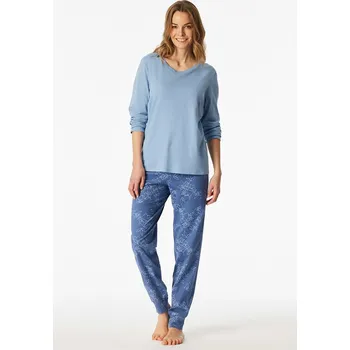 Dámské pyžamo UNCOVER BY SCHIESSER Blau/ Hellblau 2190261 48