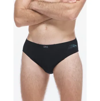 Pánské slipry GINA 70073P Slipy s úzkým bokem Barva: Černá-Tyrkysová, Velikost: XL/XXL