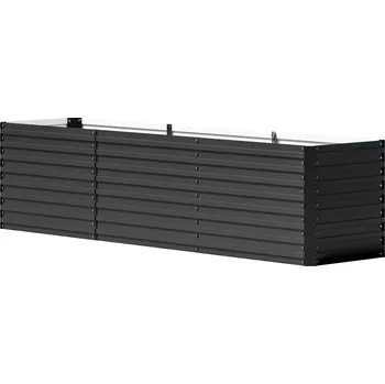 Vyvýšený záhon Outsunny vyvýšený květinový záhon odolný proti povětrnostním vlivům, záhon se studeným rámem, zahradní záhon, truhlík na květiny z pozinkované oceli, truhlík na květiny pro terasu a zahradu, 240 x 60 x 60 cm