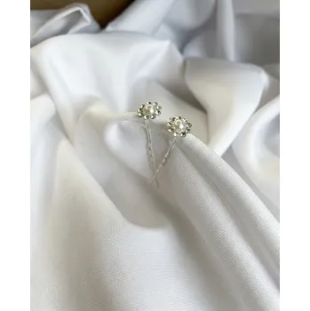 Souprava šperků Mareb Vlásenka s korálkem a kamínky ve tvaru květu 7 cm