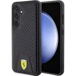 Ferrari PU Leather Bottom Carbon Zadní Kryt pro Samsung Galaxy S24 černá (3666339242565)