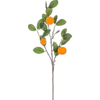 umělá květina Autronic Pomeranč - umělá větev, oranžové plody, sada 4 ks