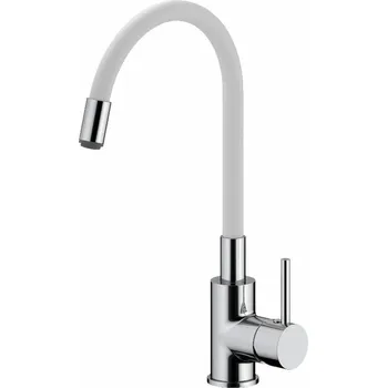 Vodovodní baterie S-line pro Dřezová baterie se silikonovým ramínkem bílá/chrom SIKOBSLPRO290B