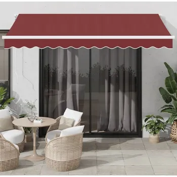 Markýza vidaXL Automatická markýza LED a senzor větru 350x250 cm [3068894] Barva: vínová a bílá