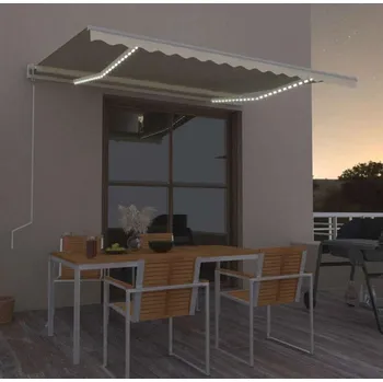 Markýza vidaXL Automatická markýza LED a senzor větru 450 x 300 cm [3068932] Barva: krémová