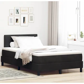 Postel vidaXL Postel s boxspringem s matrací s čelo Černá 120 x 200 cm samet [3339166]