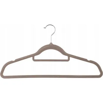 Ramínko Livarno Home - šatní ramínko,potažený velurem, 10ks, béžové