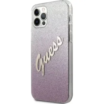 Pouzdro na mobilní telefon GUESS PC TPU Vintage Zadní Kryt pro Apple iPhone 12 Pro Max Gradient růžová (3700740494783)