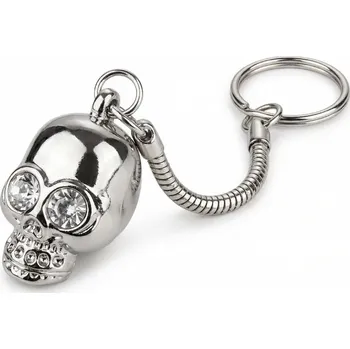 Přívěsek lebka s broušenými kamínky 16x29 mm