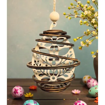 Velikonoční dekorace Dekorace z Řečice Dřevěná velikonoční ozdoba 3 spirála 11cm