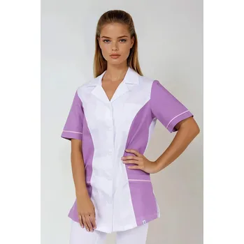 Zdravotnický oděv 2P SERVIS Halena dámská Ruby Bílá/Fialová/Růžová XS