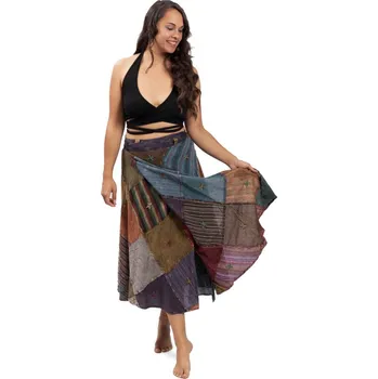 Dámské šaty Dlouhá zavinovací sukně KANTHA / tmavší barvy