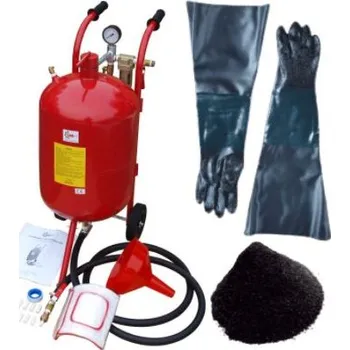 Pískovačka Carmax Mobilní sifonová pískovačka 38L+ 2 pytle abrazíva + rukavice na pískovaní