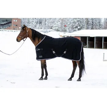 Deka pro koně Vlněná odpocovací deka WAHLSTÉN Svart Heavy černá vel. 155 cm
