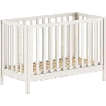 Dětská postýlka Béžová postýlka z borovicového dřeva s nastavitelnou výškou 60x120 cm Swingo – Vipack ID_1900546