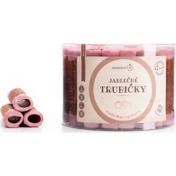 Jablečné trubičky s JAHODOVOU polevou dóza - Trutna 540g