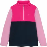 Fleecová mikina COLOR KIDS Fleece Pulli - Colorblock-Pink Glo - 140