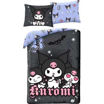 Povlečení Halantex • Ložní povlečení z mikrovlákna Kuromi - motiv Midnight Punk - 70x90 cm + 140x200 cm