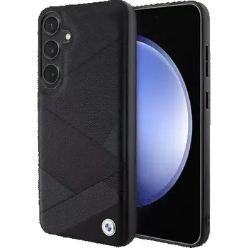 BMW Signature Leather Kovové Logo Zadní Kryt pro Samsung Galaxy S24+ černá (57983119569)