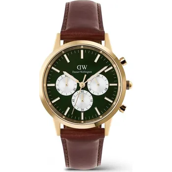 Hodinky Hodinky pánské Daniel Wellington Iconic St Mawes Emerald Panda Gold Chronograph DW00100876
