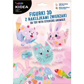 Výtvarná sada KIDEA Sada figurek 3D se samolepkami - Zvířátka
