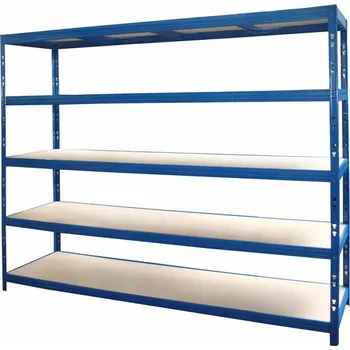 Dílenský regál Vysokozátěžový 5-ti policový regál lakovaný 180x120x60 350kg na polici,Barva-MODRÁ + český výrobek