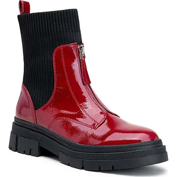 Dámské kozačky Boty Foreverfolie Rot/ Schwarz 9248185 38