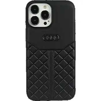 Pouzdro na mobilní telefon Audi Genuine Leather Zadní Kryt pro Apple iPhone 13 Pro Max černá (57983118170)