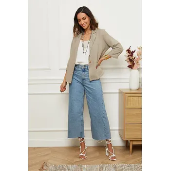 Dámská vesta Bunda Le Monde du Lin Taupe 7945878 40/42