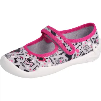 Dívčí baleríny Dívčí baleríny, bačkory pejsci šedé Befado 114Y521