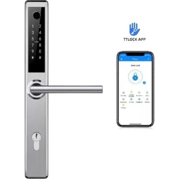 Dveřní kování BOT Chytrá klika TTLOCK HR1 stříbrná Rozteč: Rozteč 72 mm