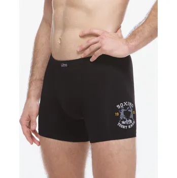 Boxerky GINA 74177P Boxerky delší nohavička Barva: Černá-Bílá, Velikost: M/L