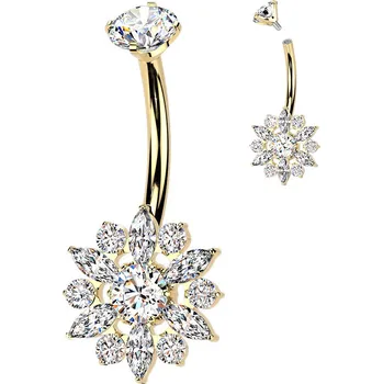 Piercing Steel Edge Titanový piercing pupíku SETIN69 Barva: Zlatá