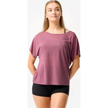 Pánské oblečení DOMYOS Dámské taneční tričko s krátkým rukávem L FIALOVÁ