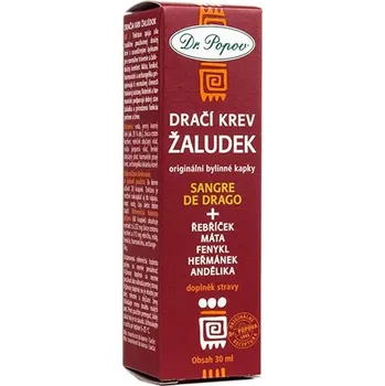 Přírodní produkt Tinktura Dračí krev ŽALUDEK, 30 ml Dr. Popov