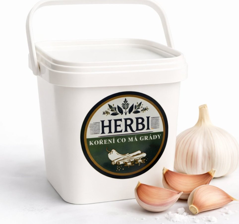 Herbi Česneková pasta 1 kg – kyblík (10 % soli)