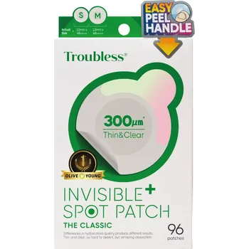 Léčba akné Troubless - Invisible Spot Patch Plus The Classic - Ochranné a zklidňující náplasti na nedokonalosti - 96ks