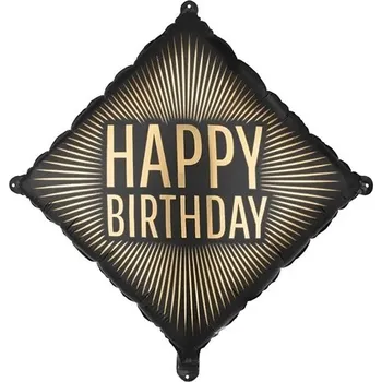 Balónek PartyDeco Balónek fóliový černo-zlatý HB 46x46 cm