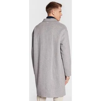 Calvin Klein Vlněný kabát K10K109549 Šedá Regular Fit M