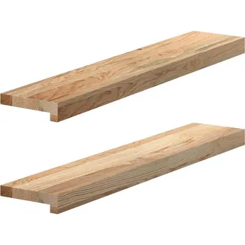 Parapet vidaXL Okenní parapety 2ks tmavě hnědé 80x15x2cm masivní dub [4009126] Barva: Přírodní