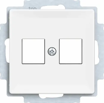 elektrický kabel ABB ZONI 5014T-A02018 240 KRYT ZÁSUVKY KOMUNIKAČNÍ PŘÍMÉ (2X) S KOVOVÝM UPEVŇOVACÍM TŘMENEM MATNÁ BÍLÁ