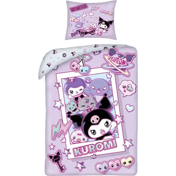Povlečení Halantex • Ložní povlečení z mikrovlákna Kuromi – motiv Galaxy Pop - 70x90 cm + 140x200 cm