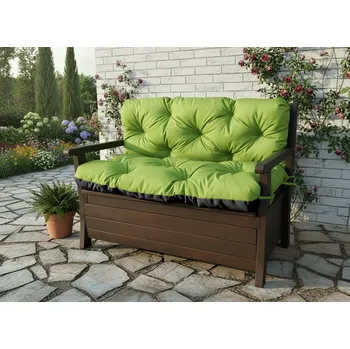 Zahradní lavice Prošívané sezení JONAS color 19 LIMONKA různé rozměry, polstr na zahradní lavici - sedák s opěrkou, Mybesthome Rozměr: 100x60x50 cm