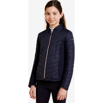 Jezdecké oblečení FOUGANZA Dětská jezdecká bunda 500 námořnicky modrá 14 LET MODRÁ|ŽLUTÁ