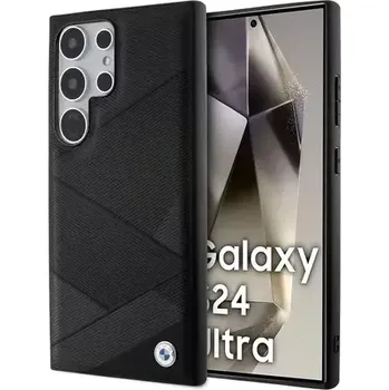 BMW Signature Leather Kovové Logo Zadní Kryt pro Samsung Galaxy S24 Ultra černá (57983119570)