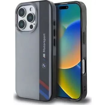 Pouzdro na mobilní telefon BMW IML Motorsport Vertical Stripe Zadní Kryt pro Apple iPhone 16 Pro Max šedá (57983123160)